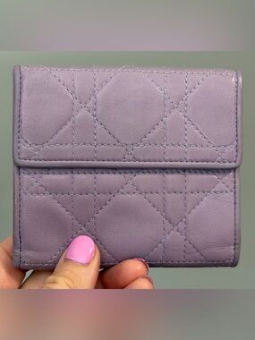 Christian Dior lilac compact wallet